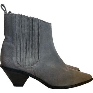 Jigsaw Ankle Gray Suede Leather Boots Booties Shoes Size 9 Minimalist